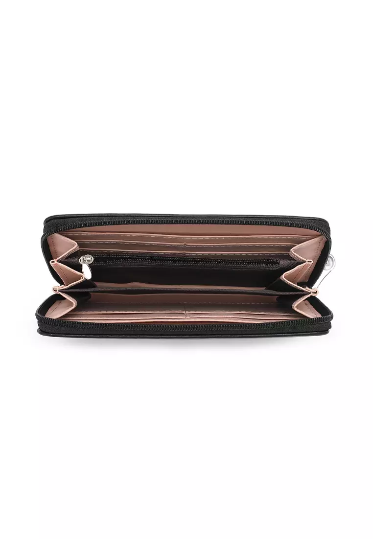 Women's Long Zipper Wallet - Black