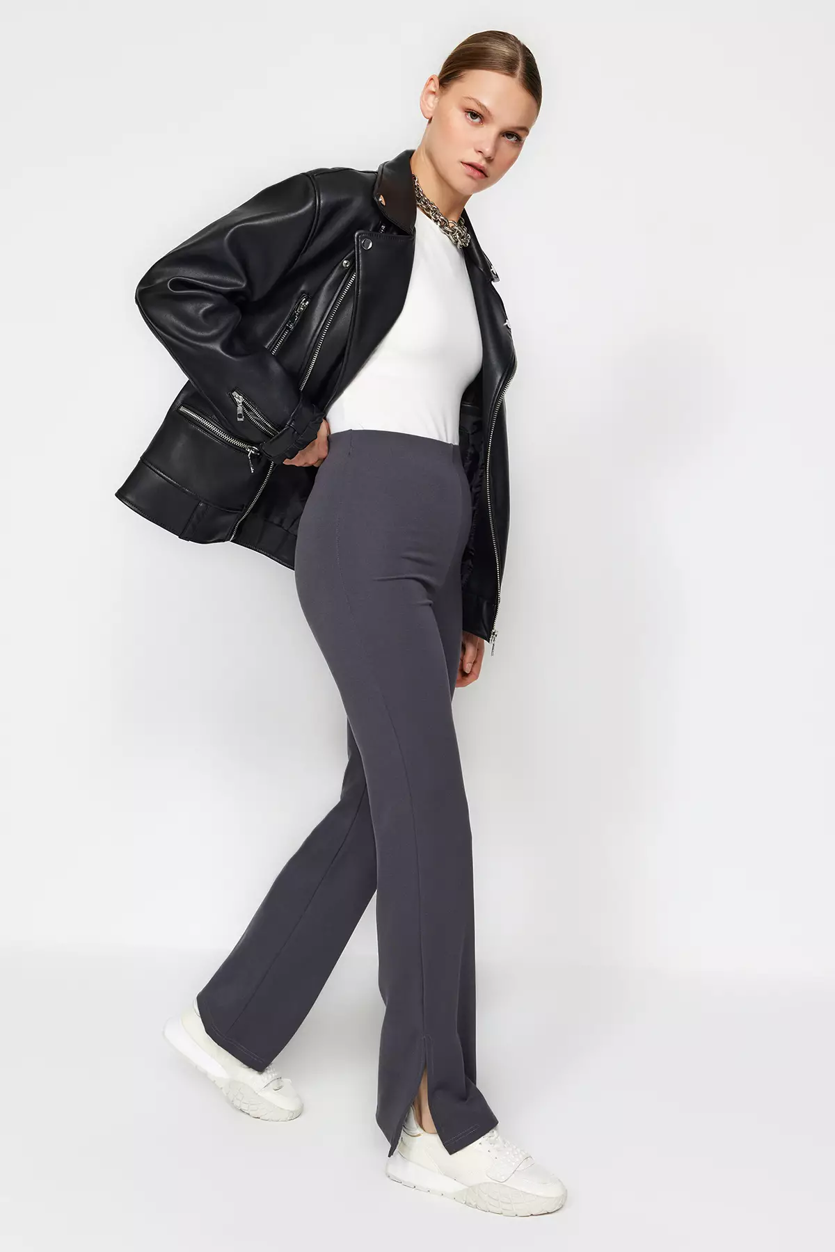 High Waist Flare Trousers