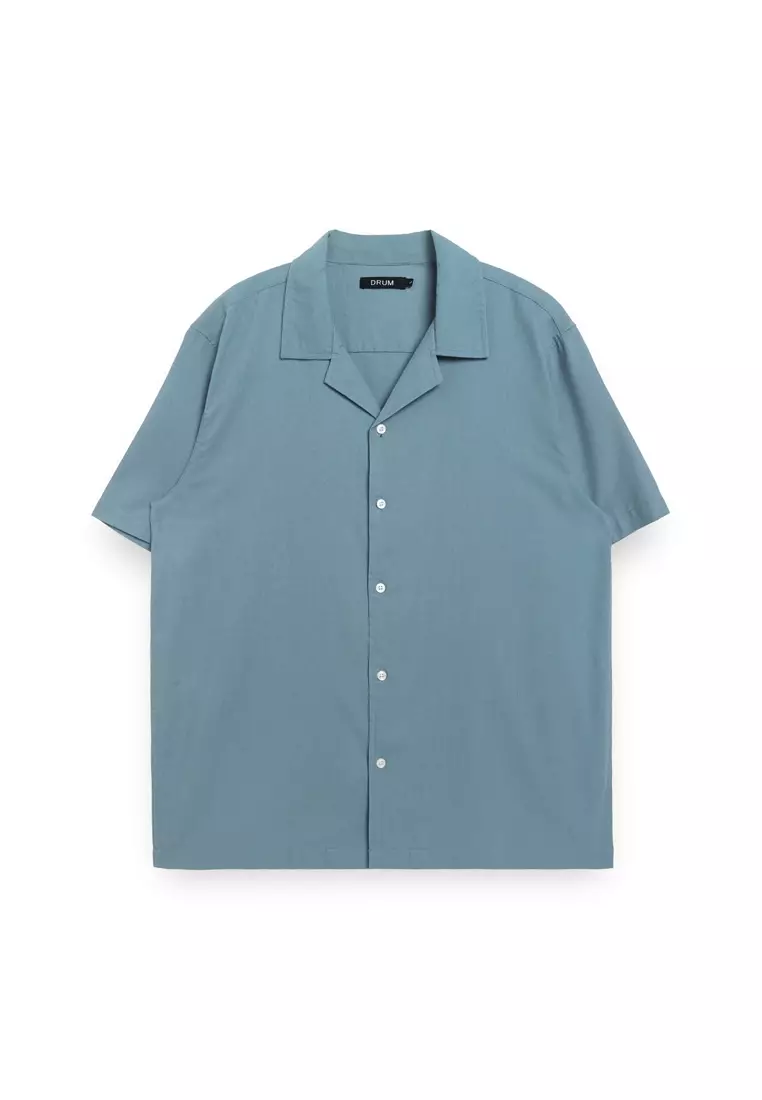 DRUM Relaxed Fit Short Sleeve Shirt- Blue
