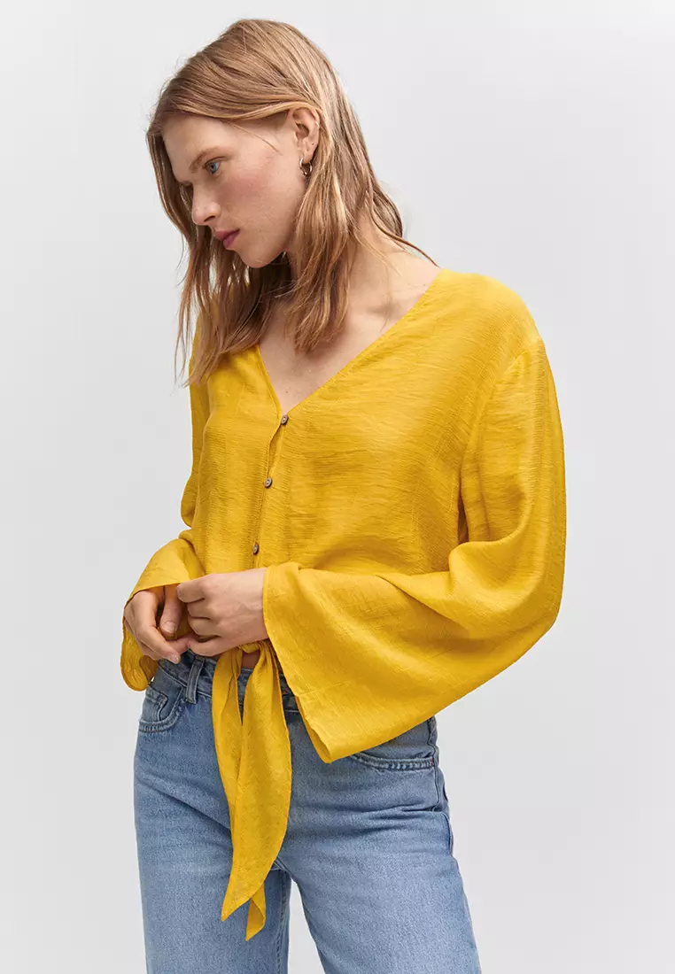 Mango yellow blouse top