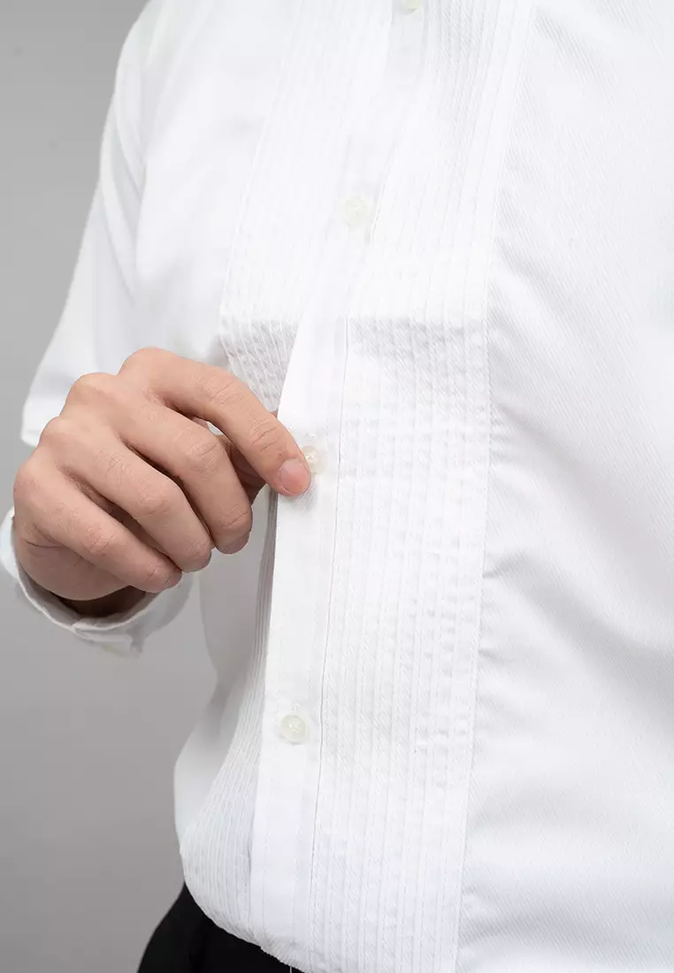 Houseofcuff Kemeja Tuxedo Shirt Putih Panjang Slim Fit Regular Cuff