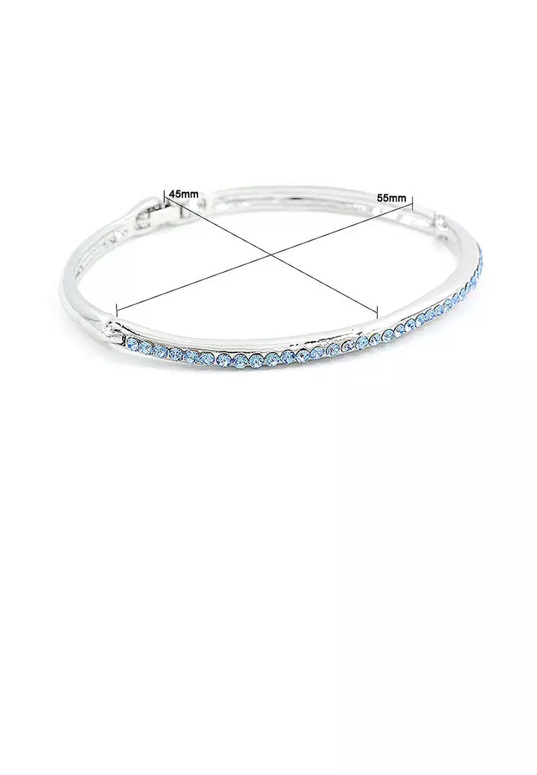 Elegant Bangle with Blue Austrian Element Crystals