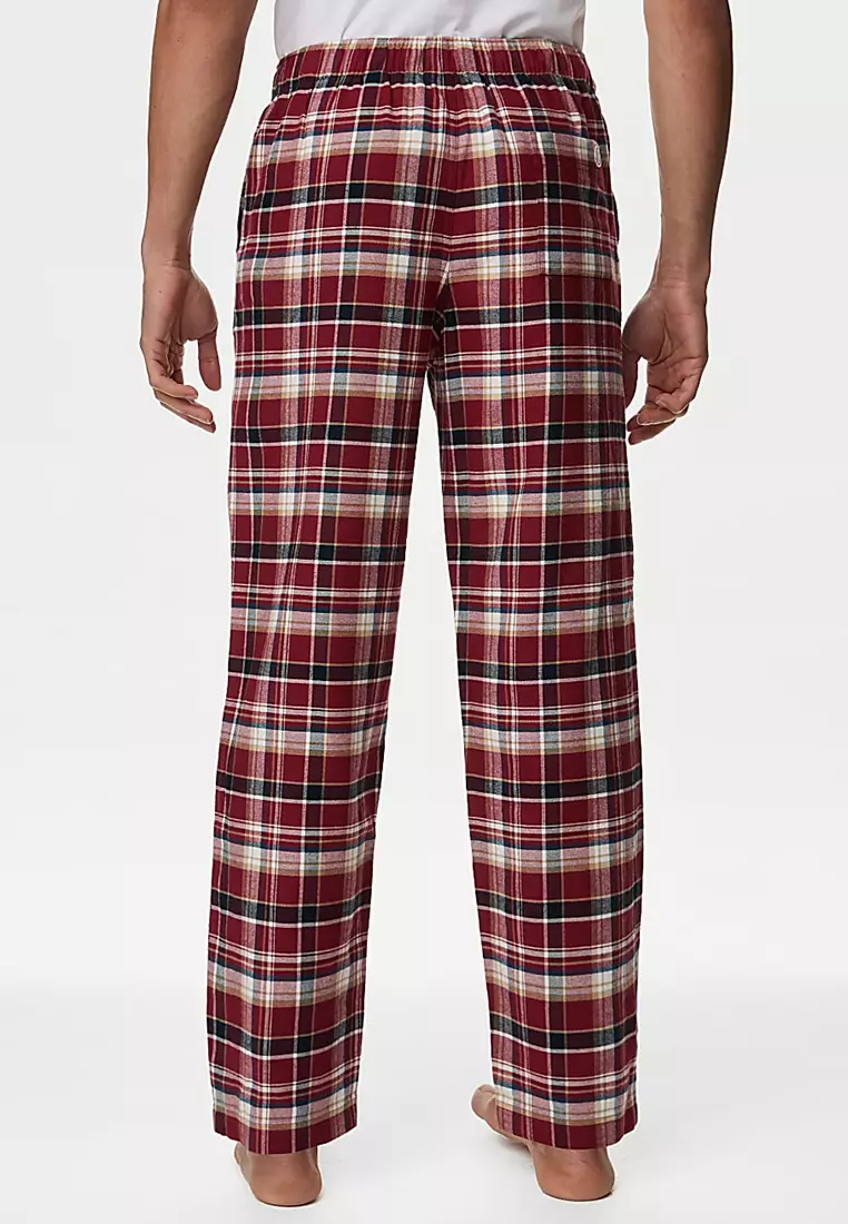 Pure Cotton Checked Pyjama Bottoms