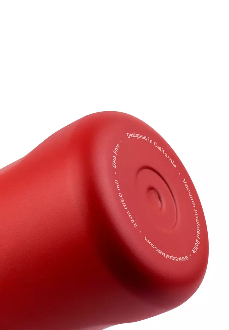 22oz Cherry Red New Sports Lid Bottle Wide Mouth Vacuum Insulated Stainless Steel Drinking Water Bottle