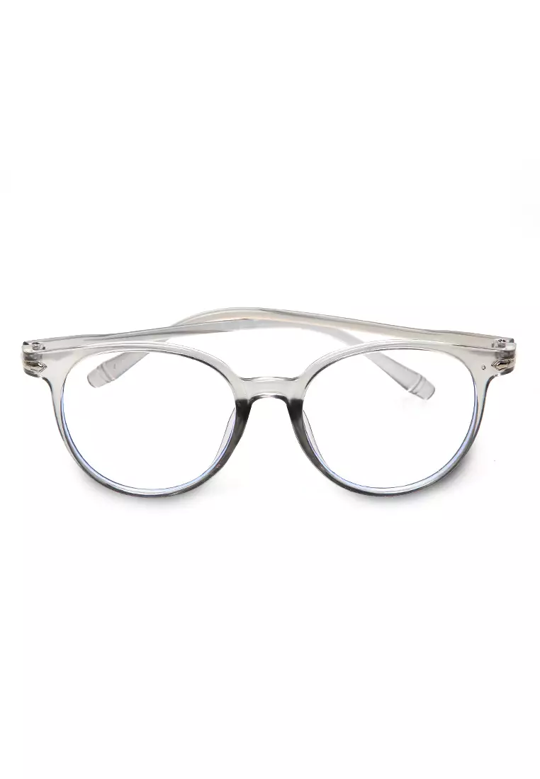 Kacamata Wanita Motif Polos Transparan Premium Quality - Gray
