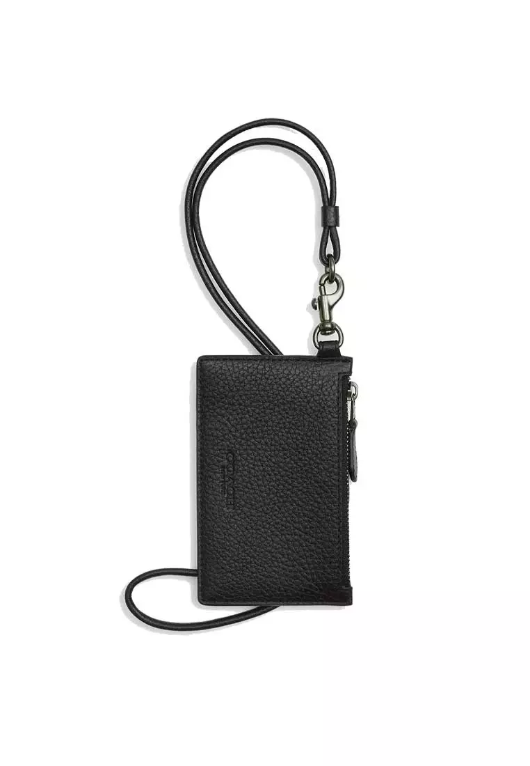 Zip Lanyard Card Case Black CAJ45