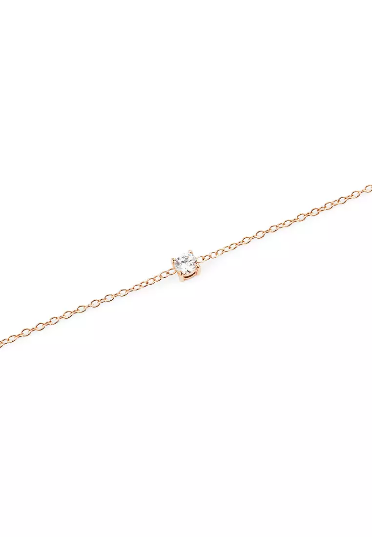 Mirelle Solitaire Bracelet Rose Gold - Unisex Bracelet for women and men stainless steel crystal Bracelet DW Official Authentic Original gelang tangan perempuan lelaki DW