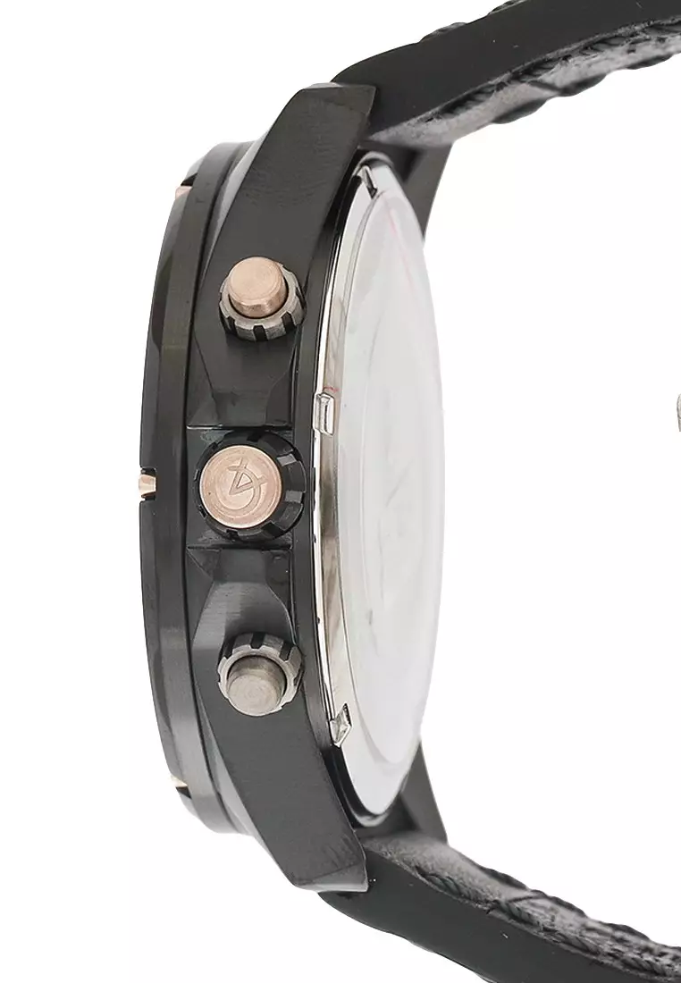 Alexandre Christie Jam Tangan Pria - Black Green Ivory - eather Strapr - 6620 MCLIPGNIV