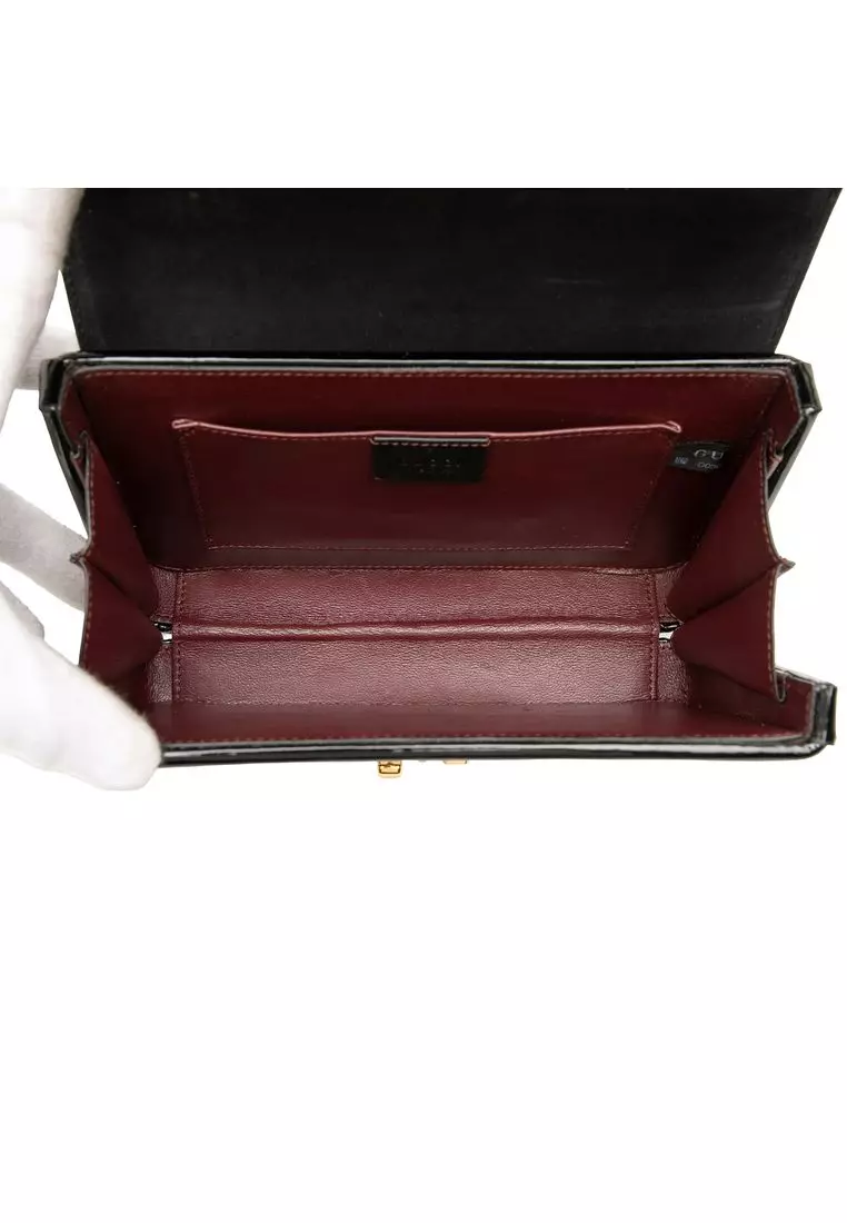 Pre-Loved Gucci Mini Patent Sylvie 1969 Top Handle Bag