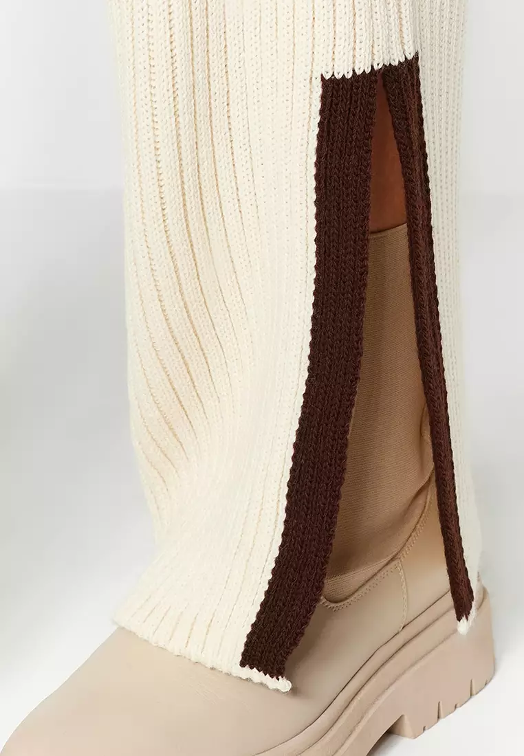 Slits Knitted Top and Pants Set