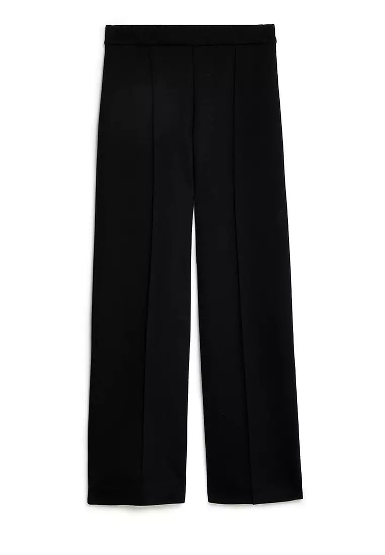 Jersey Elasticated Waist Wide Leg Trousers