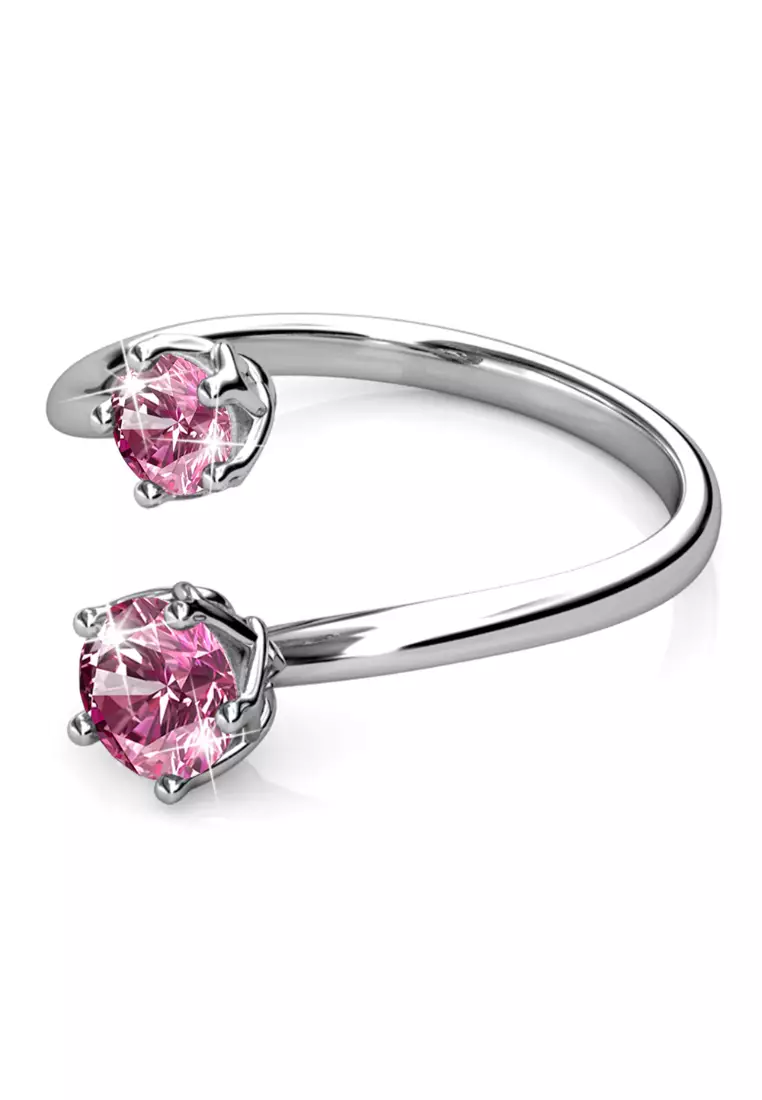 Split Pink Personality Ring Embellished with SWAROVSKI® crystals