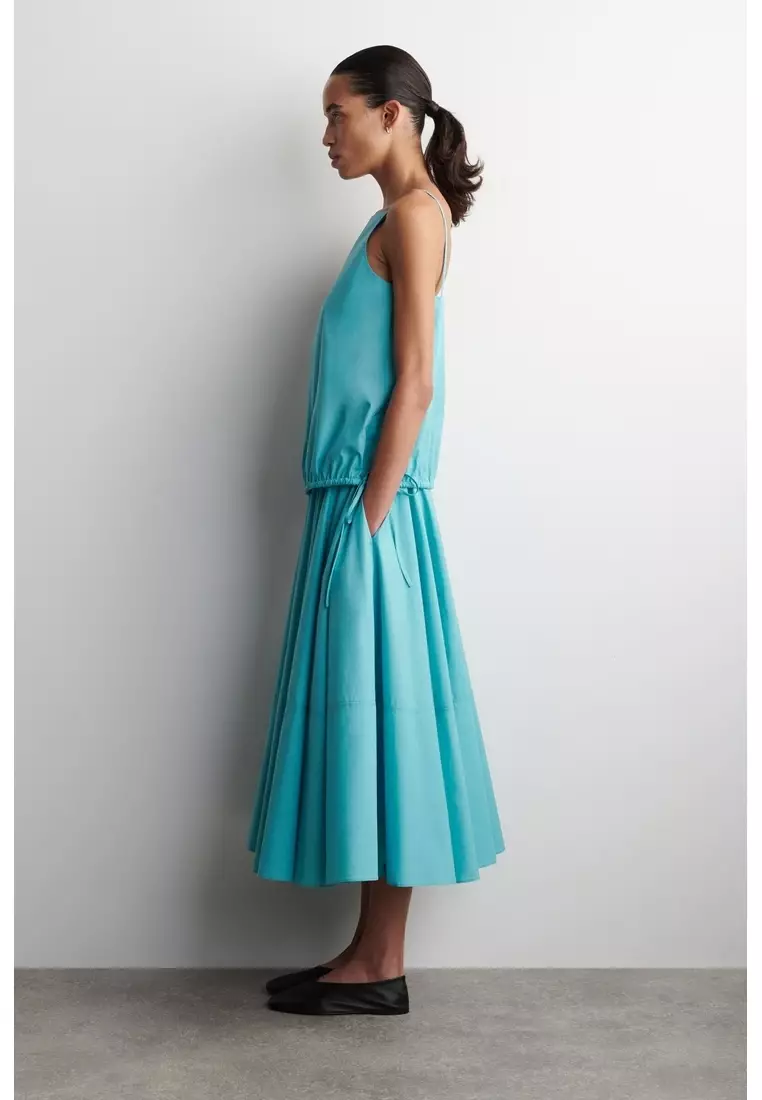 CIRCLE-CUT COTTON MIDI SKIRT