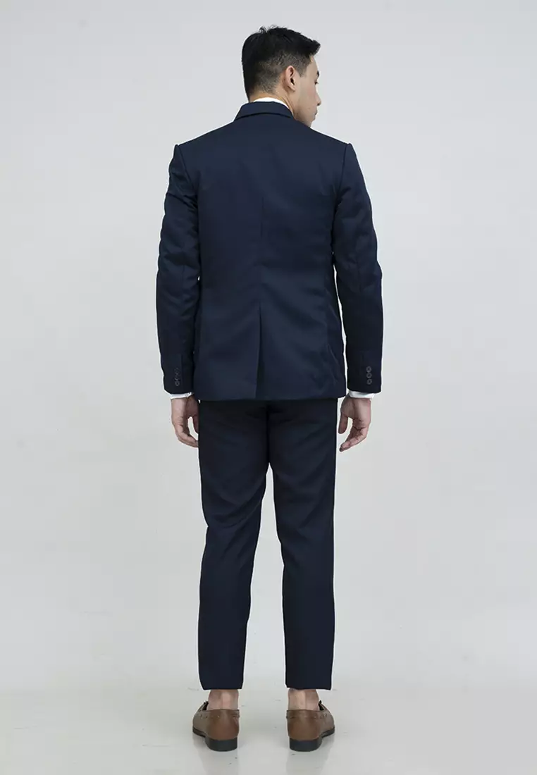 Jas Double Breast Navy Blazer Formal Pria Jas Nikah