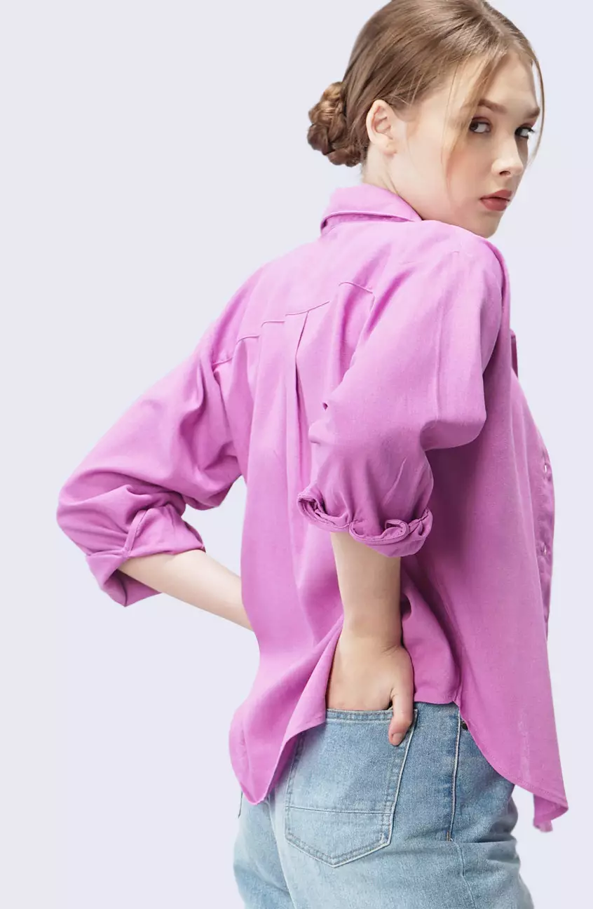 Kemeja Wanita Byan Pink Purple