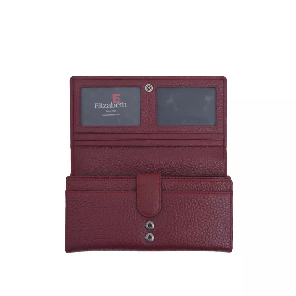 Dompet Wanita Elizabeth Emeline Leather Wallet Maroon