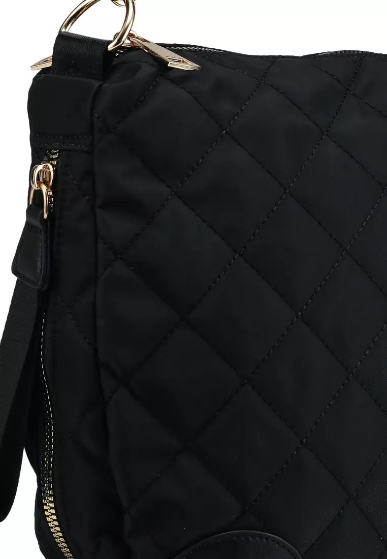 Quilted Nylon Convertible Shoulder Bag