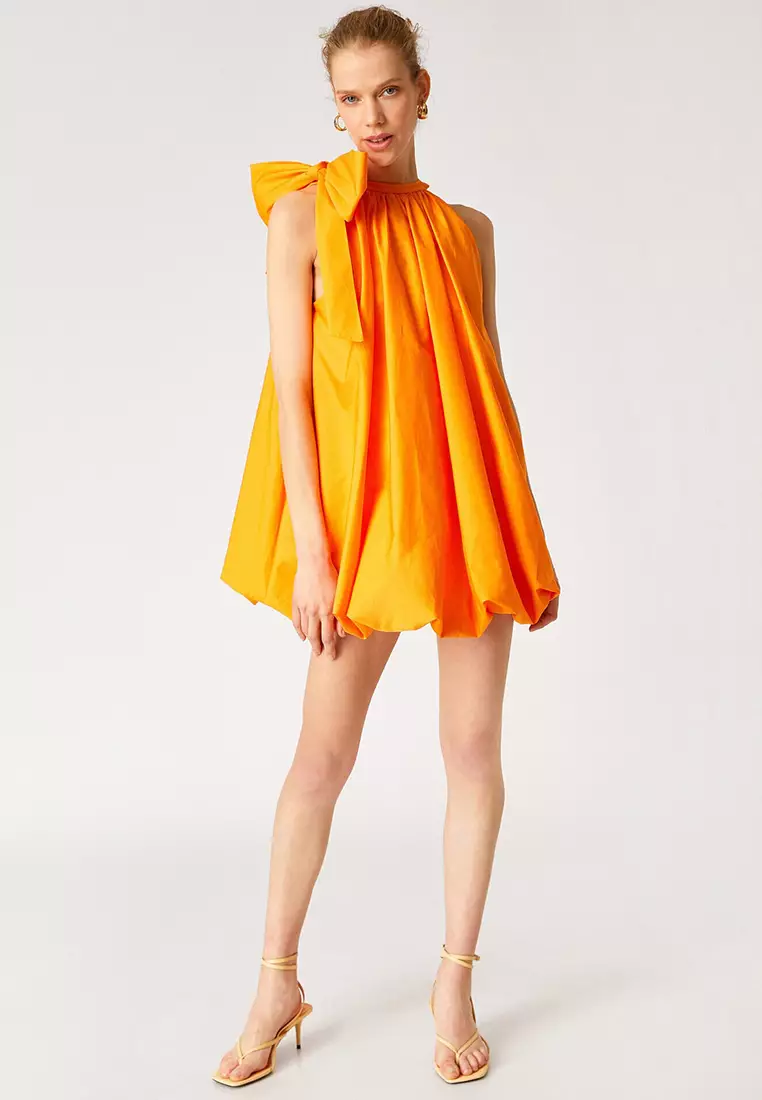 Mini Dress Halter Neck Bow Tie