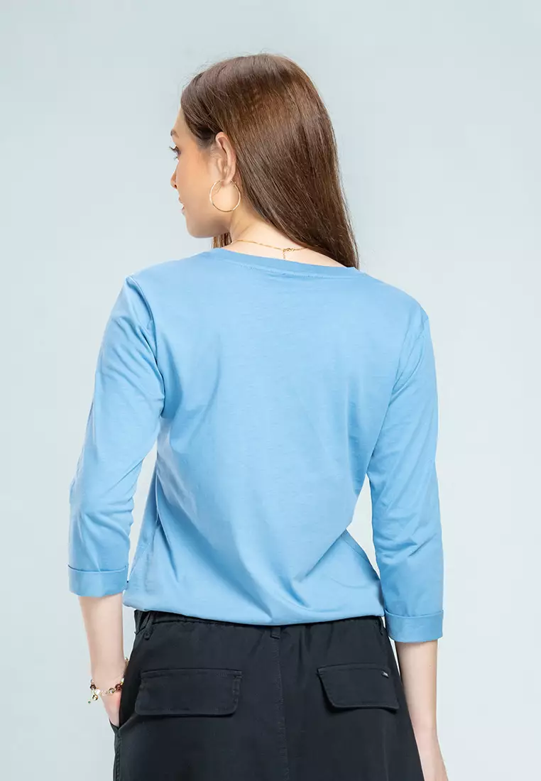 C2 Noisie Blue T-Shirt Wanita