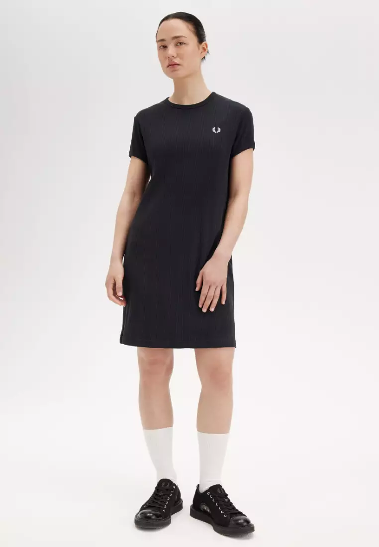 Fred Perry D9168 Ribbed T-Shirt Dress