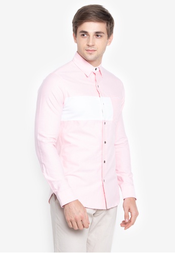 Shop Rein Paul Color Blocking Long Sleeves Oxford Shirt Online