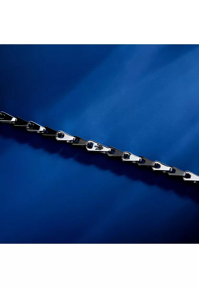 Maserati Iconic Men's Bracelet, 18+3.5cm, Stainless Steel jewellery, Black, JM425AVD100