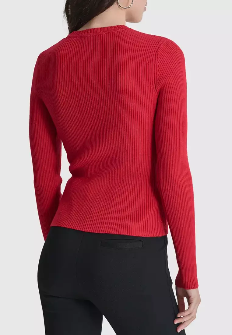 Long Sleeves Asymmetric Zipper Detail Sweater