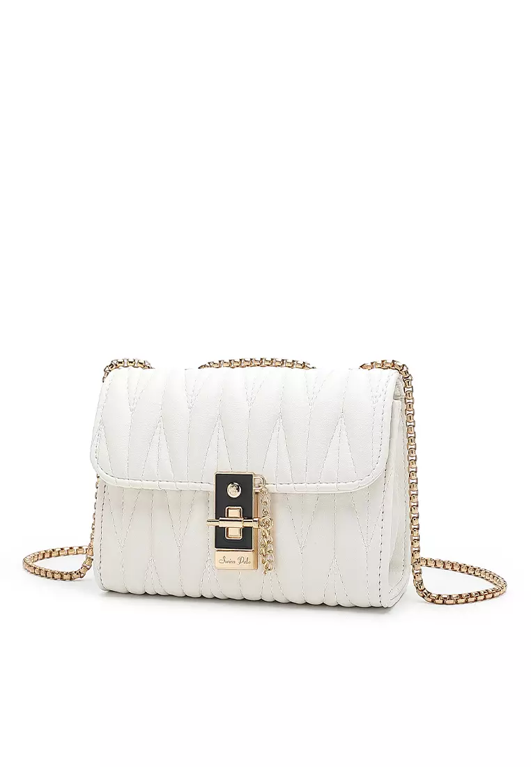 Chain Shoulder Bag / Sling Bag / Crossbody Bag (Tas Bahu Wanita / Tas Selempang Wanita) - Putih