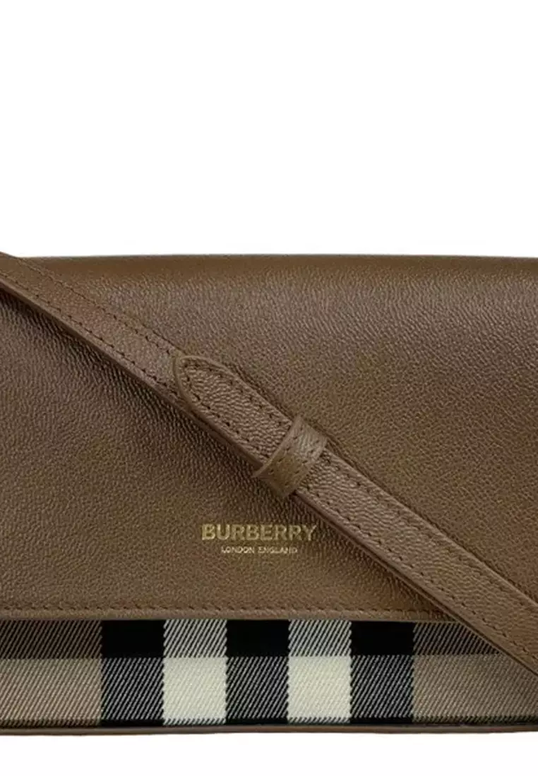 New Hampshire Check Canvas & Leather Crossbody Bag in Brown 81072701
