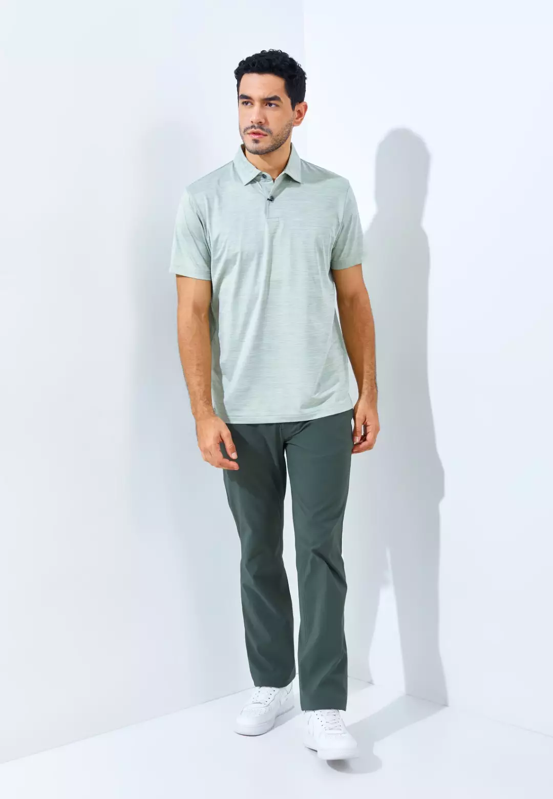 Jack Nicklaus Whitley Premium Tonal Two Color Solid Polo Sage Leaf