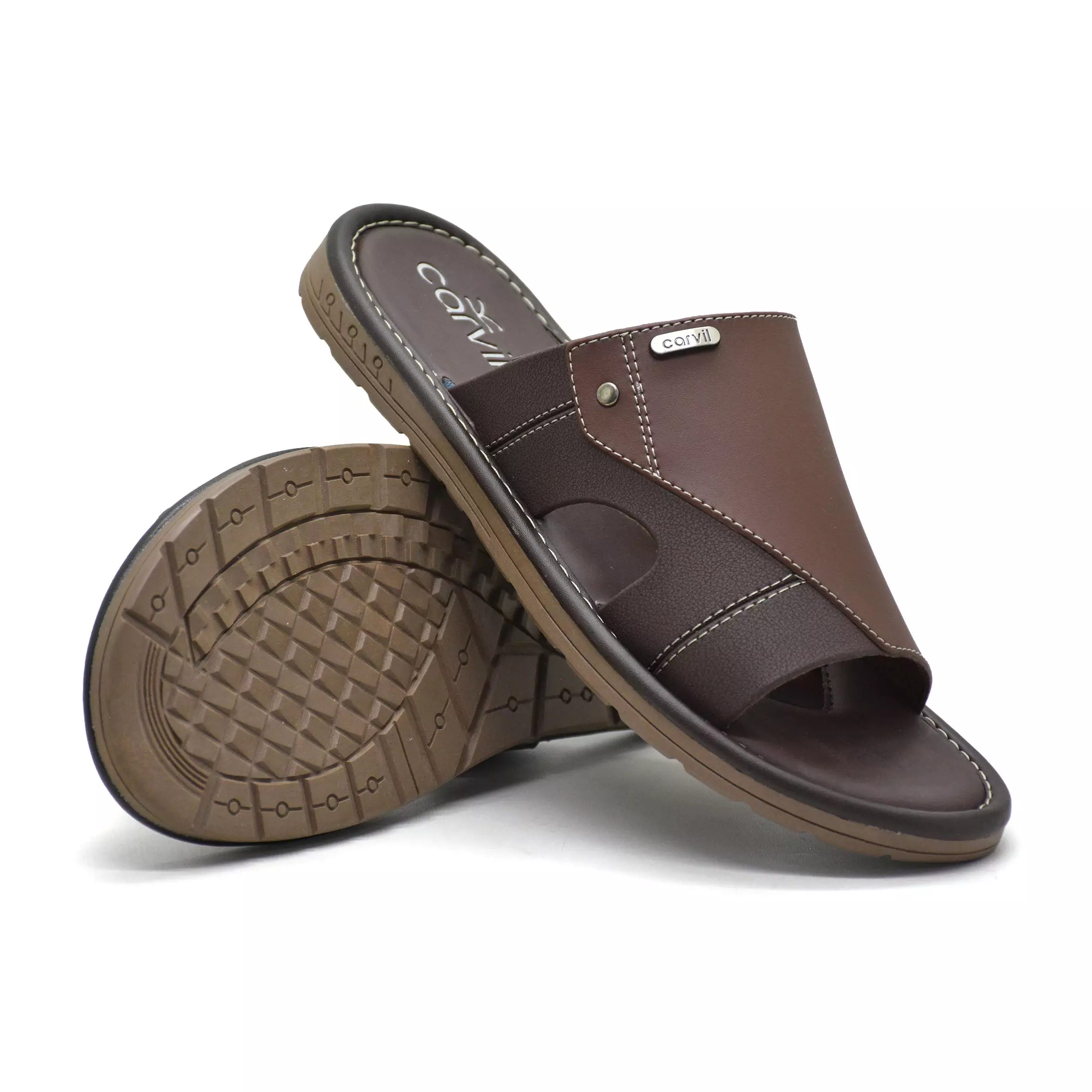 Carvil Sandal Pria Torino-03 M Dark Brown