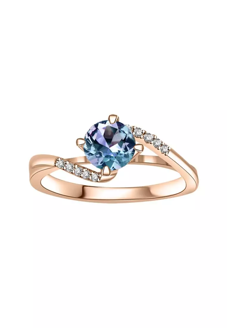 [ Alexandrite Collection ]  Adelaide Alexandrite Ring RG - Cincin 0.5CT Alexandrite S925 by Her Jewellery