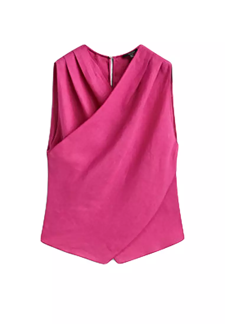 Massimo Dutti 100% Linen Crossover Top 2025 | Buy Massimo