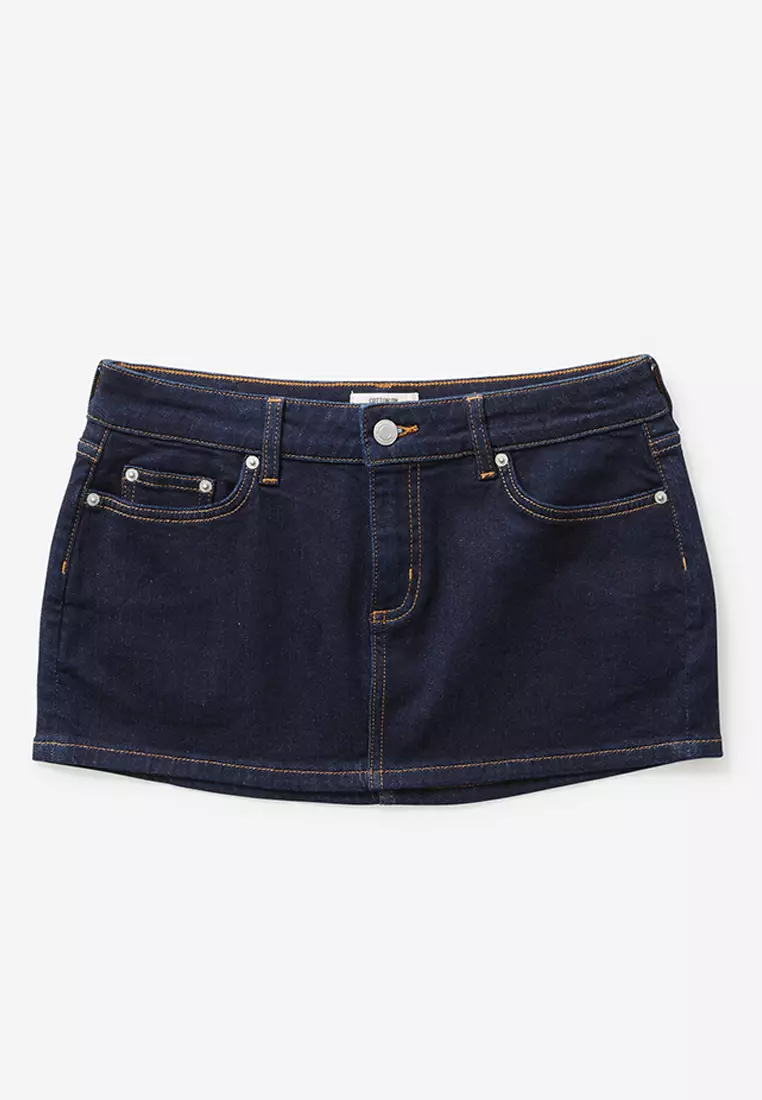 Micro Low Denim Skirt
