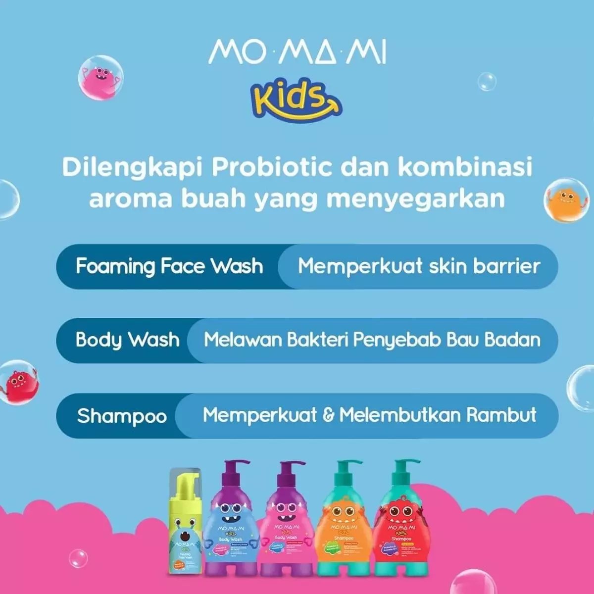 Momami Foaming Face Wash + Berry Variant - Sabun Muka Anak