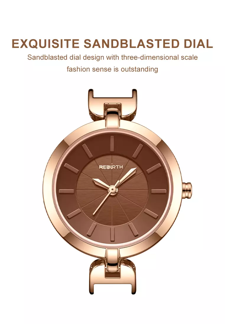 Jam Tangan Wanita Anggun Gaya Tali Kulit Anti Air Kuarsa Jam Tangan Cowok warna coklat