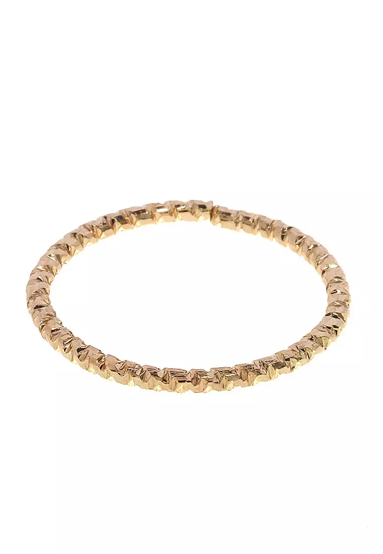 Cincin Set Rings Perhiasan Wanita Lapis Emas Design Elegant Premium Quality - Emas