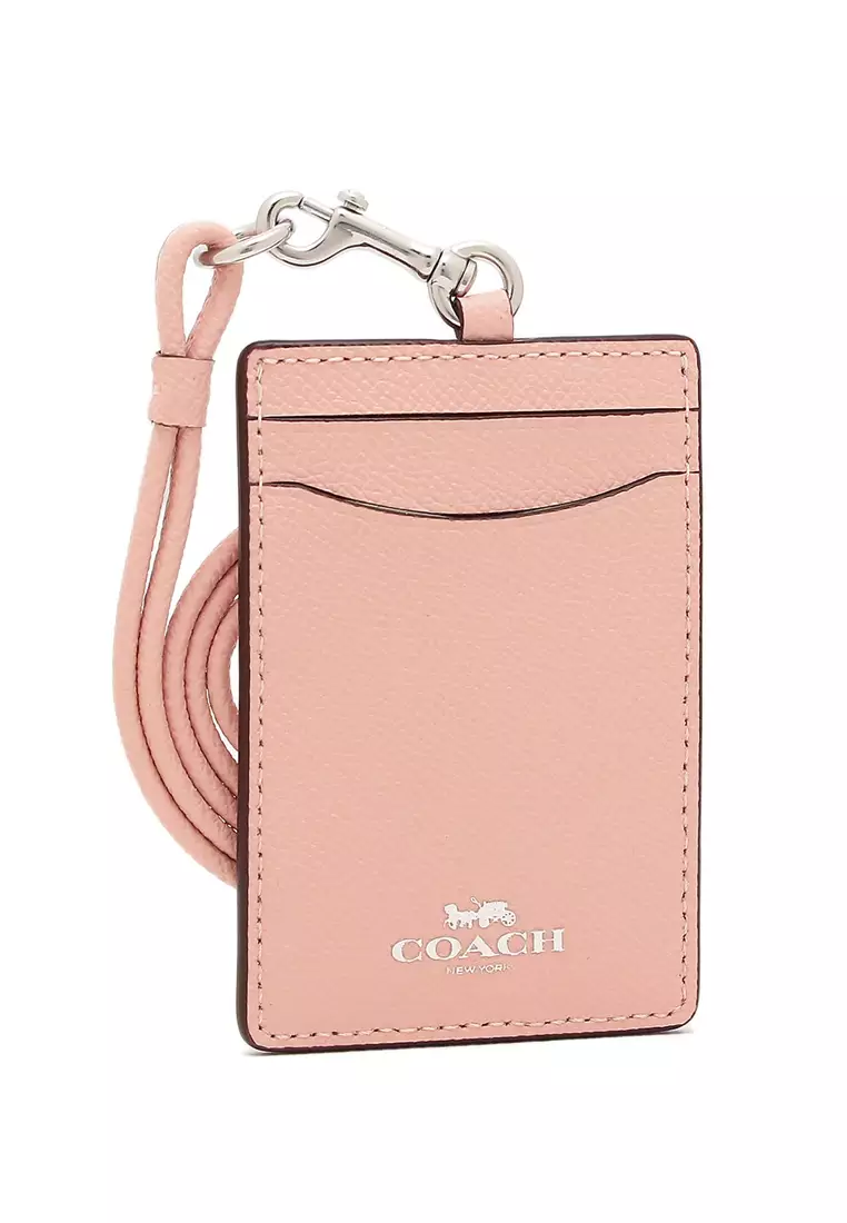 Coach 57311 Crossgrain Leather ID Lanyard Light Pink