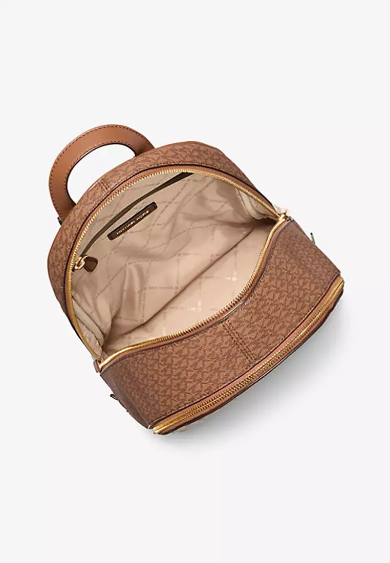 Rhea Medium Color-Block Signature Logo Backpack