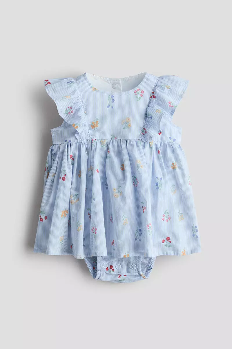 flounce trimmed cotton dress Flounce-trimmed cotton dress - white