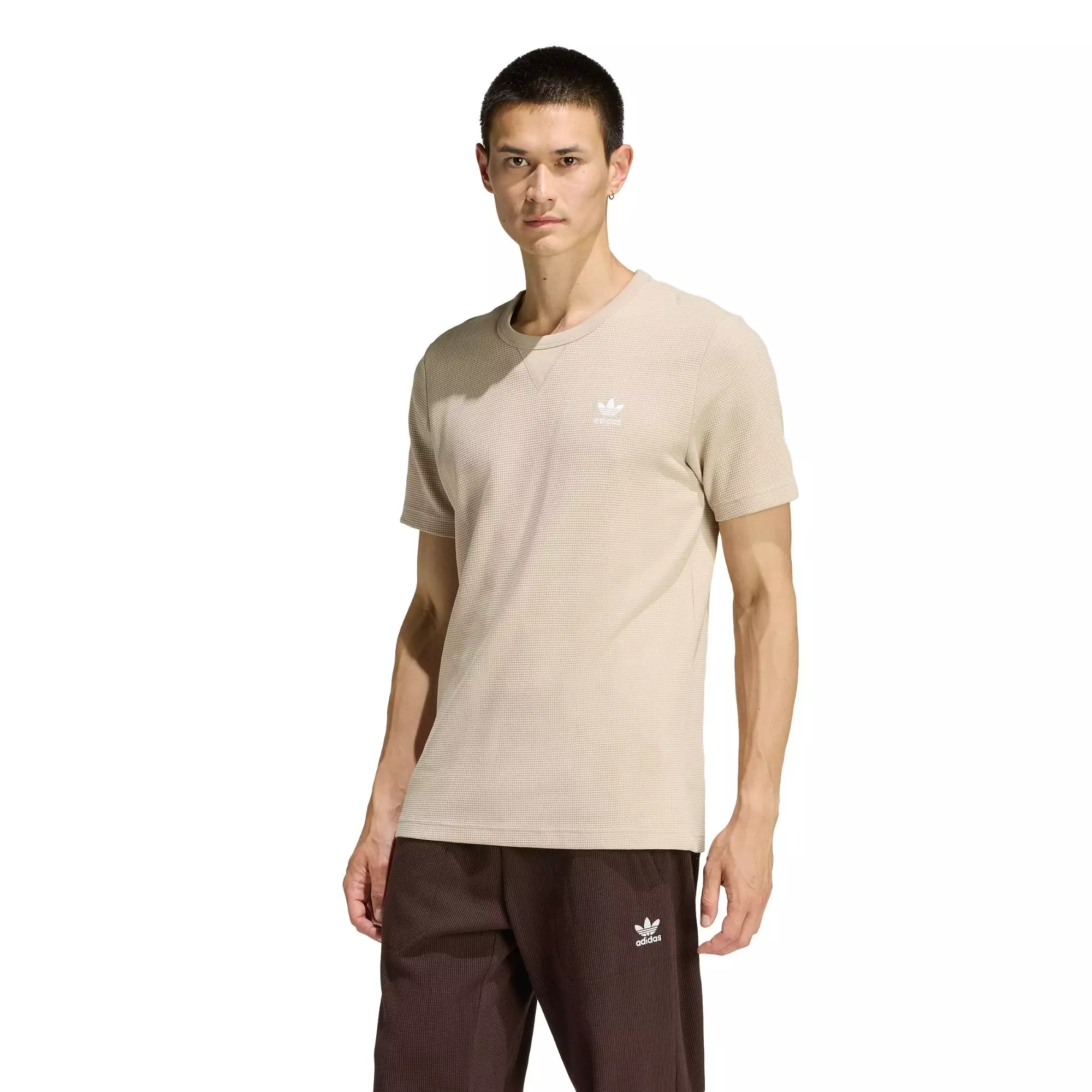Lifestyle Trefoil Essentials Waffle Tee Men Beige KE1180