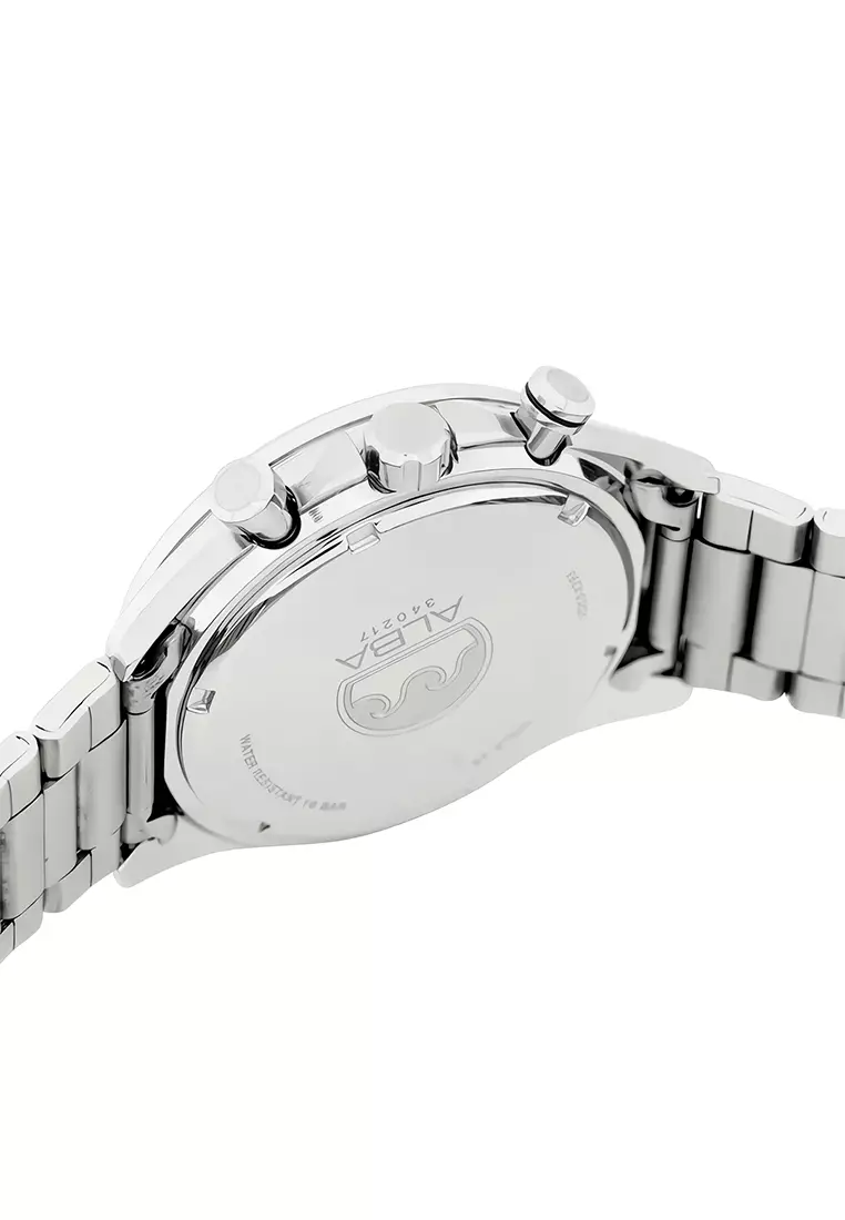 Alba Jam Tangan Chronograph Pria Silver White Dial Stainless Steel - AT3J31X1