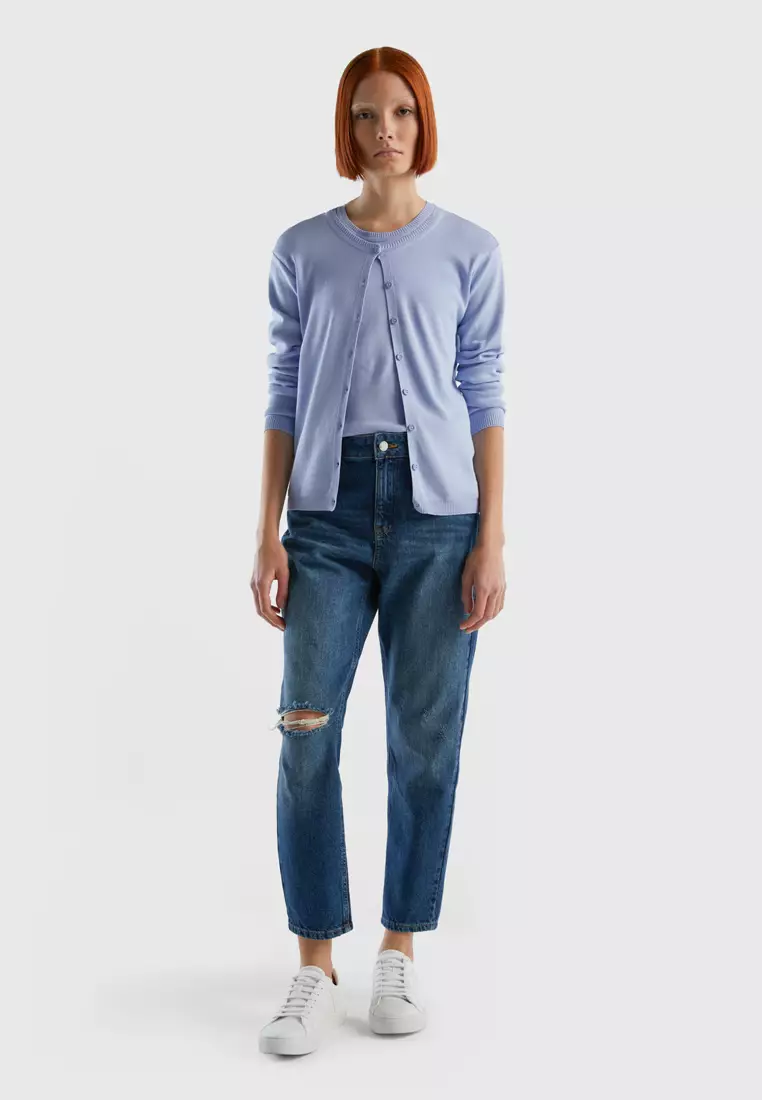 Buy United Colors of Benetton Crew neck cardigan in pure cotton