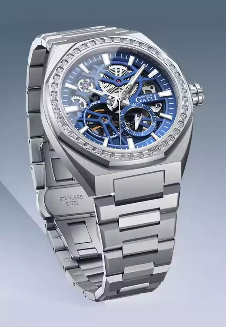 Automatic Unisex Stainless Steel Watch, Stainless Steel Bracelet