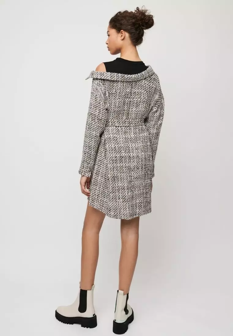 Maje tweed best sale shirt dress