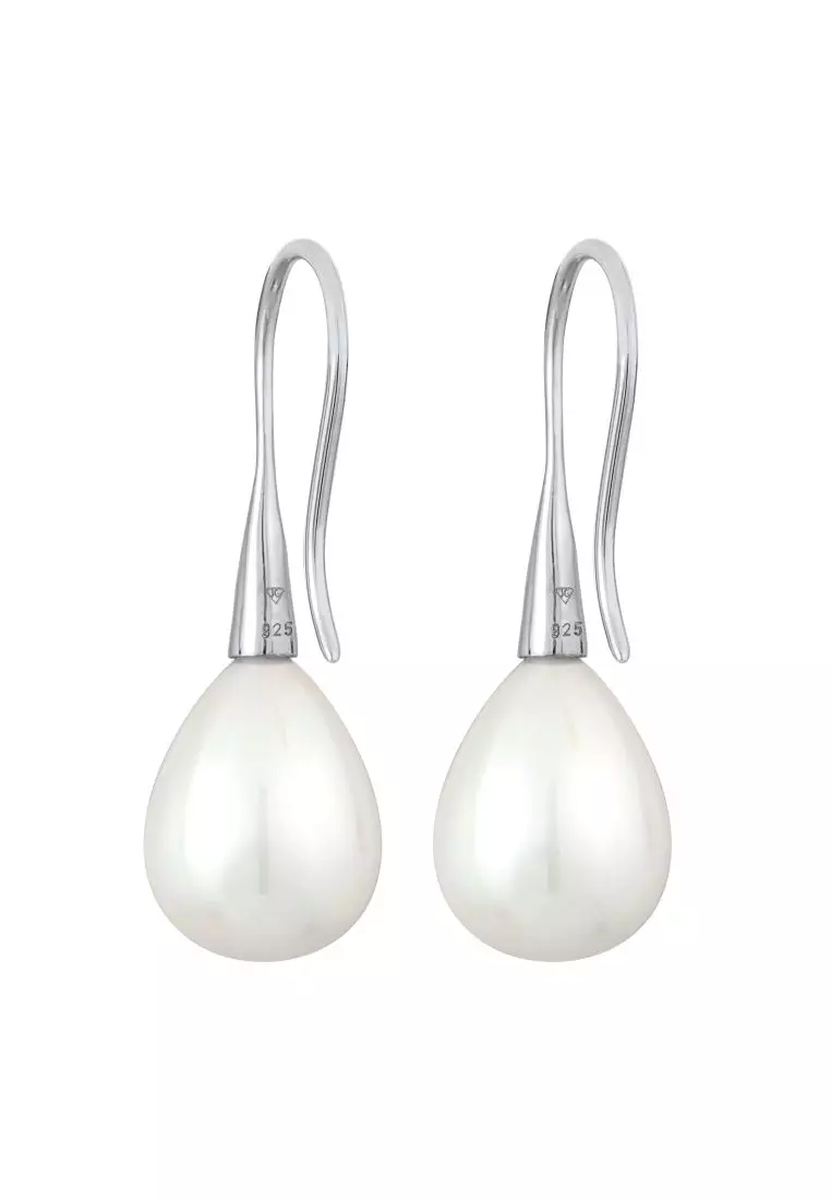 Anting Perhiasan Perak 925 Wanita Drop Classic with Shell Core Beads