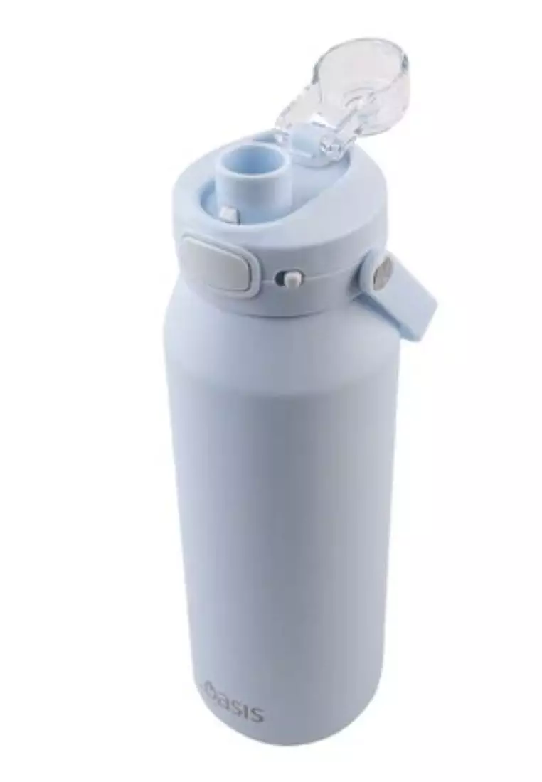 Oasis Ceramic Stainless Steel Triple Wall Capri Quick Release Drink Bottle 1L - Periwinkle