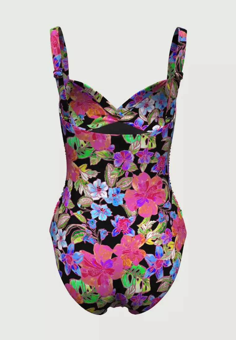 Tropadelic Island Black Cross Front Onepiece