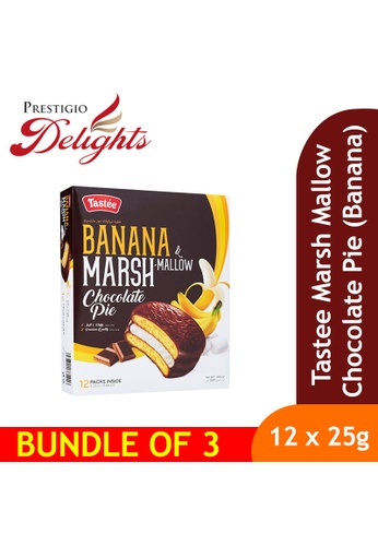 Prestigio Delights Tastee Marsh Mallow Chocolate Pie (Banana) 300g Bundle of 3 D37D7ESAC45D5EGS_1