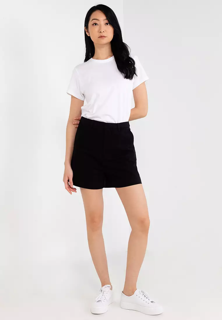 Hi Rise Twill Shorts